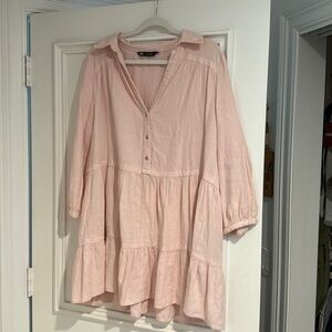 Zara pink tiered dress size L